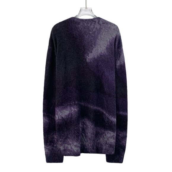 IM0281 Hermes Hermes purple rendered wool long-sleeved single-breasted knitted c - Picture 2 of 7